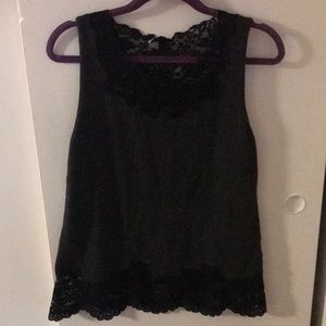 Black lace top with no sleeves, size small from White House Black market